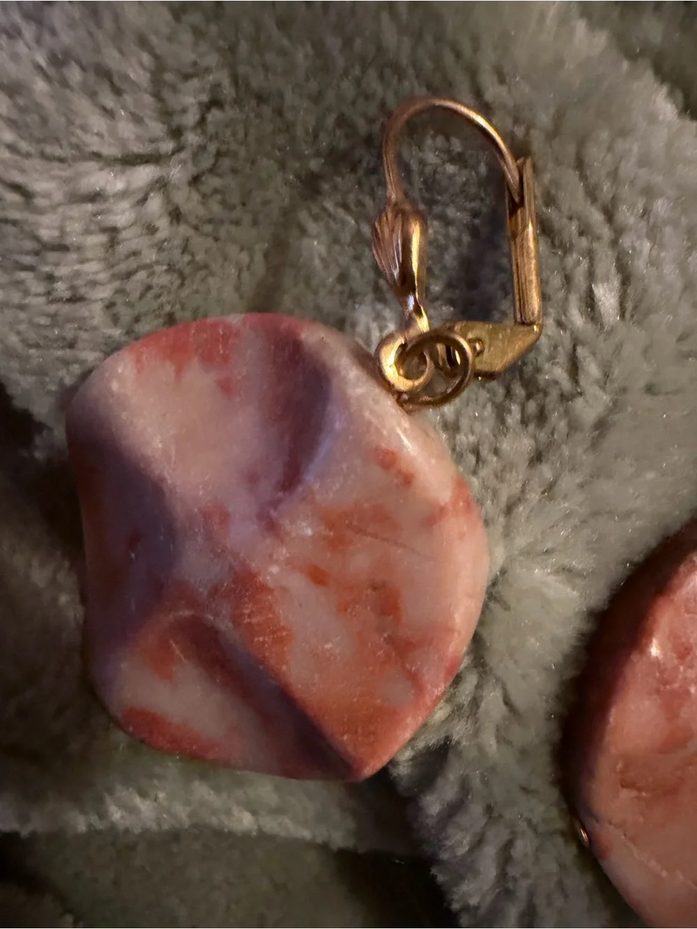 Handmade Pink Multi-Agate & Jasper Marbled Stone Necklace & Earrings Set